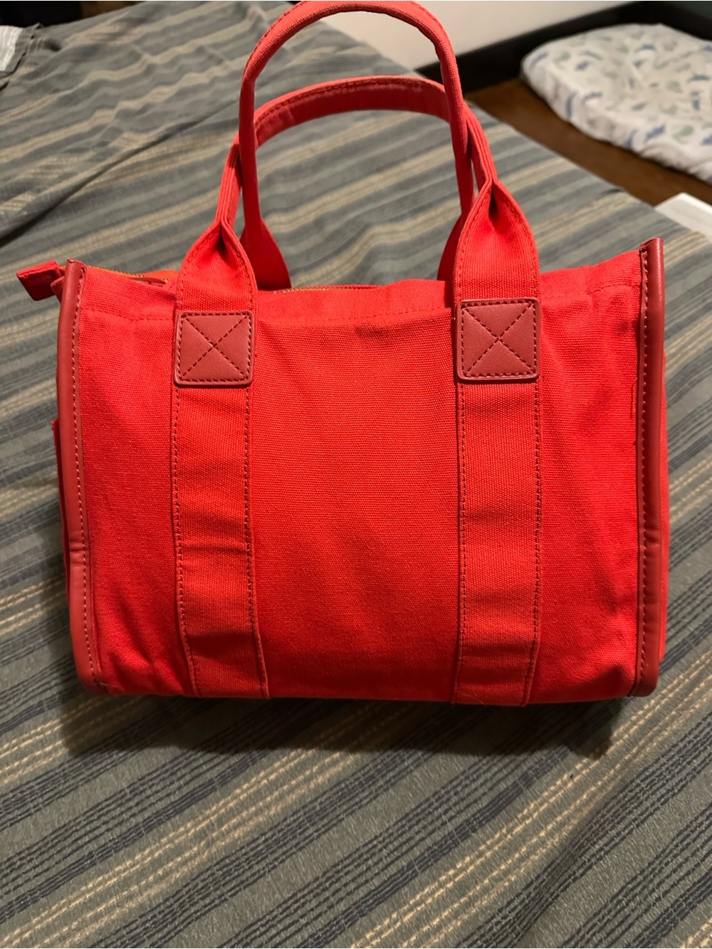 Red Canvas Tote Bag - Unbranded